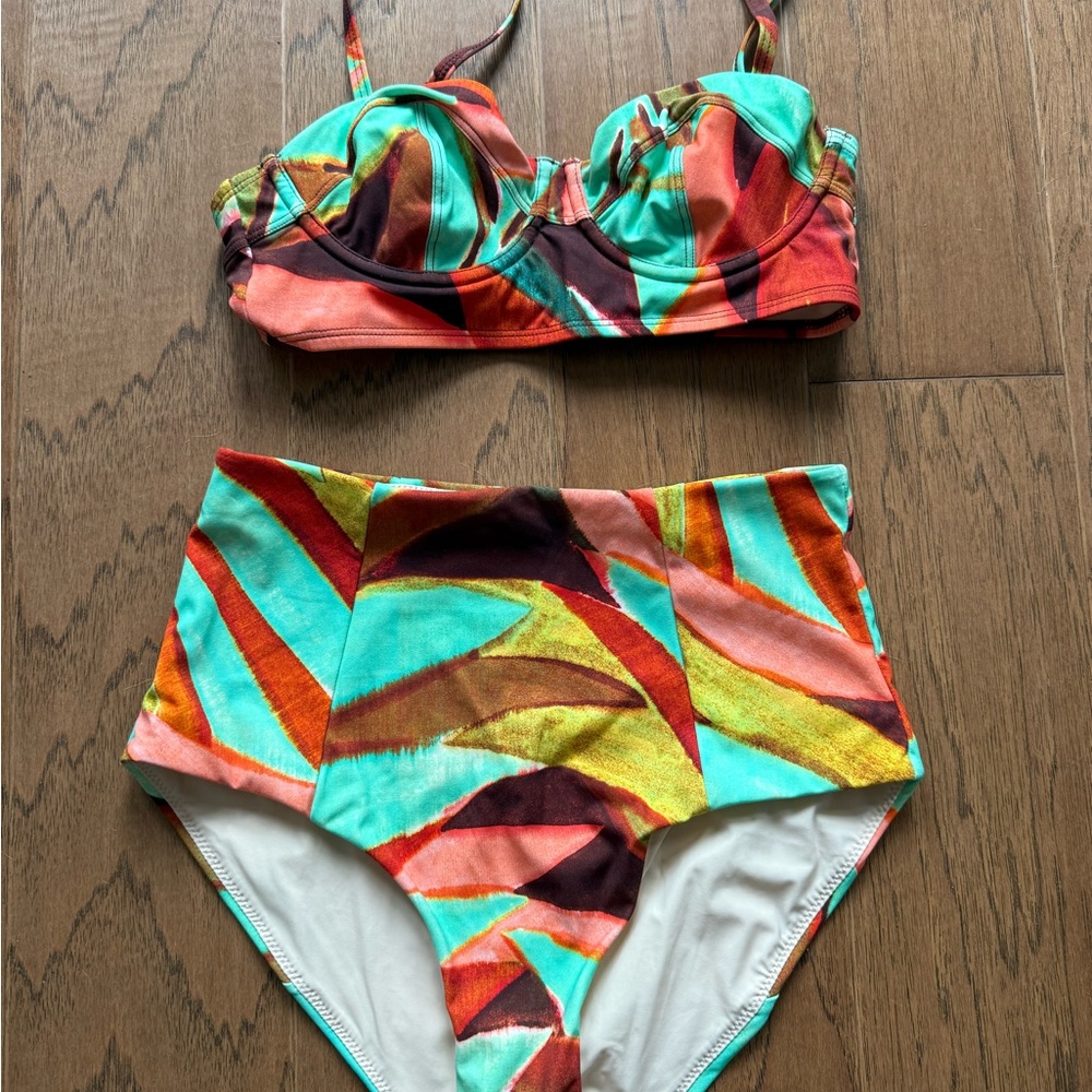 Marie Oliver Tropical Coral Bikini (Priya Top + Micha Bottom)